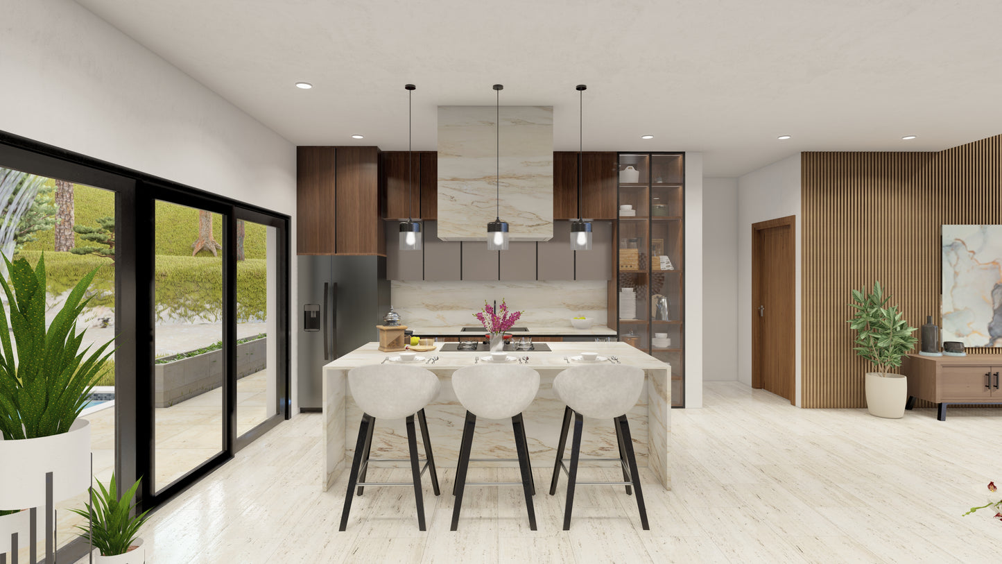Renderizado 3D Interior de Lavado/Laundry