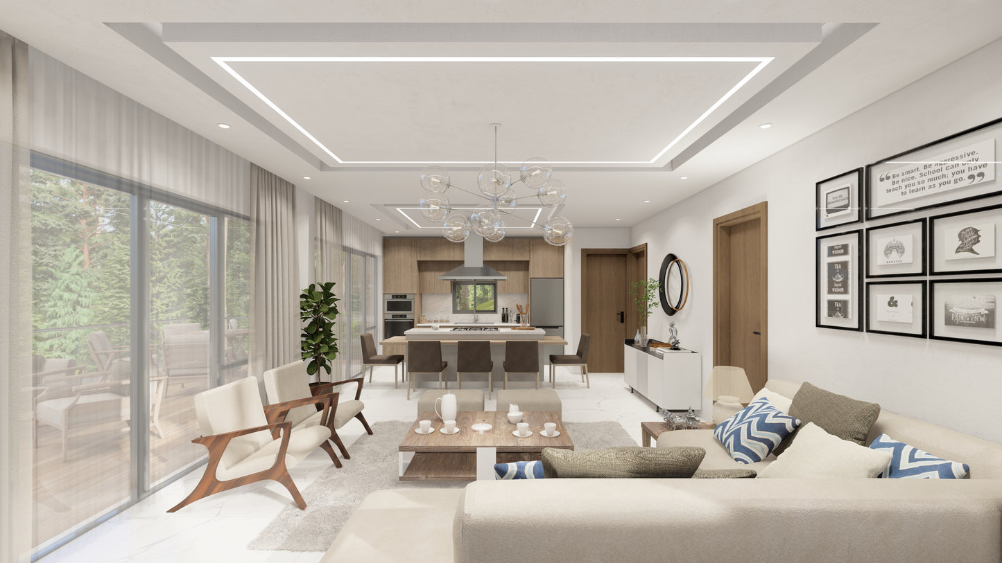 Paquete Interior: Áreas Sociales | Cocina, Sala y Comedor